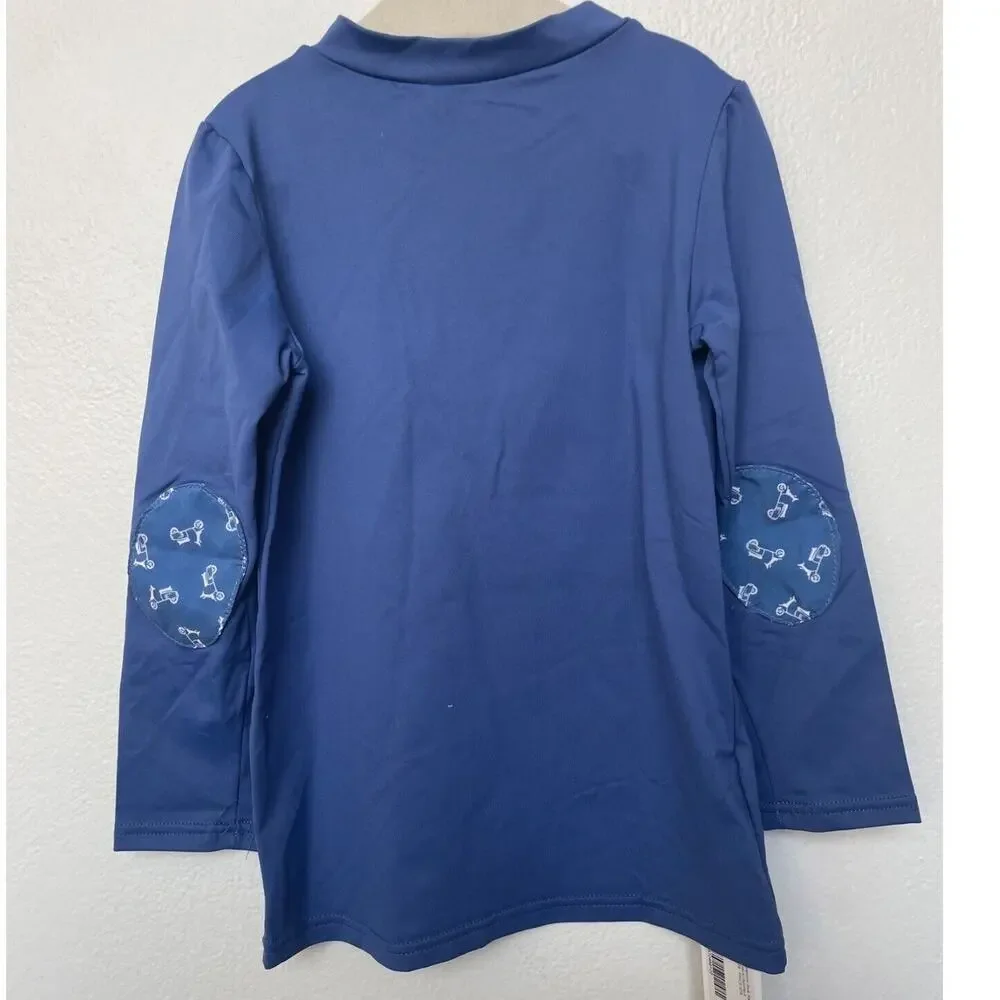 Vespa Rashguard Childrenchic Blue Long Sleeve Swim Top Size 8 NWT